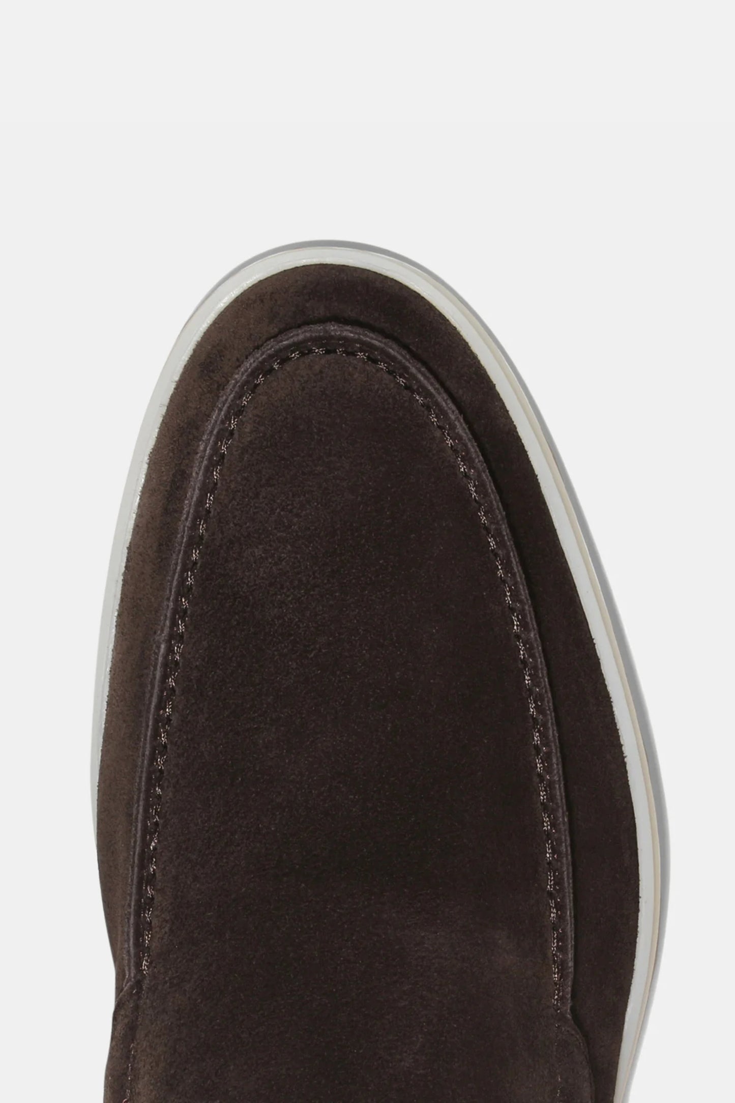 Low suede loafers dark brown