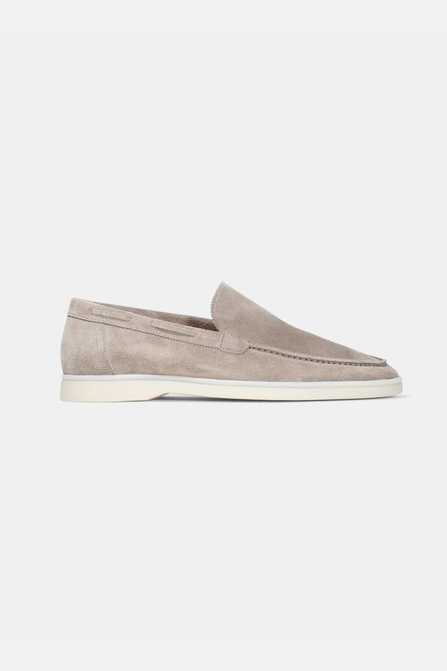 Low suede loafers light beige