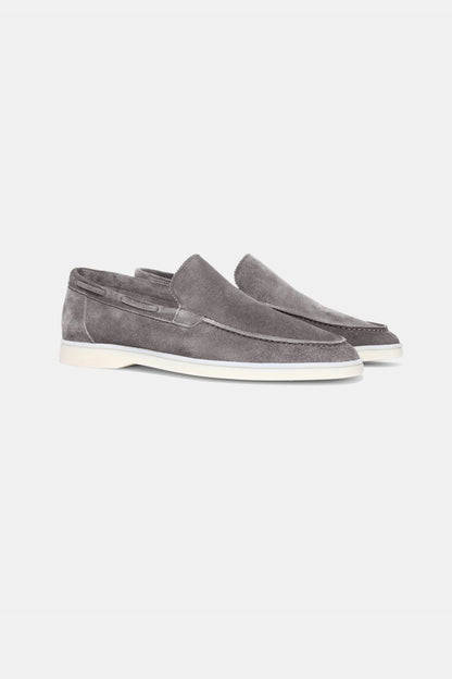 Low suede loafers grey
