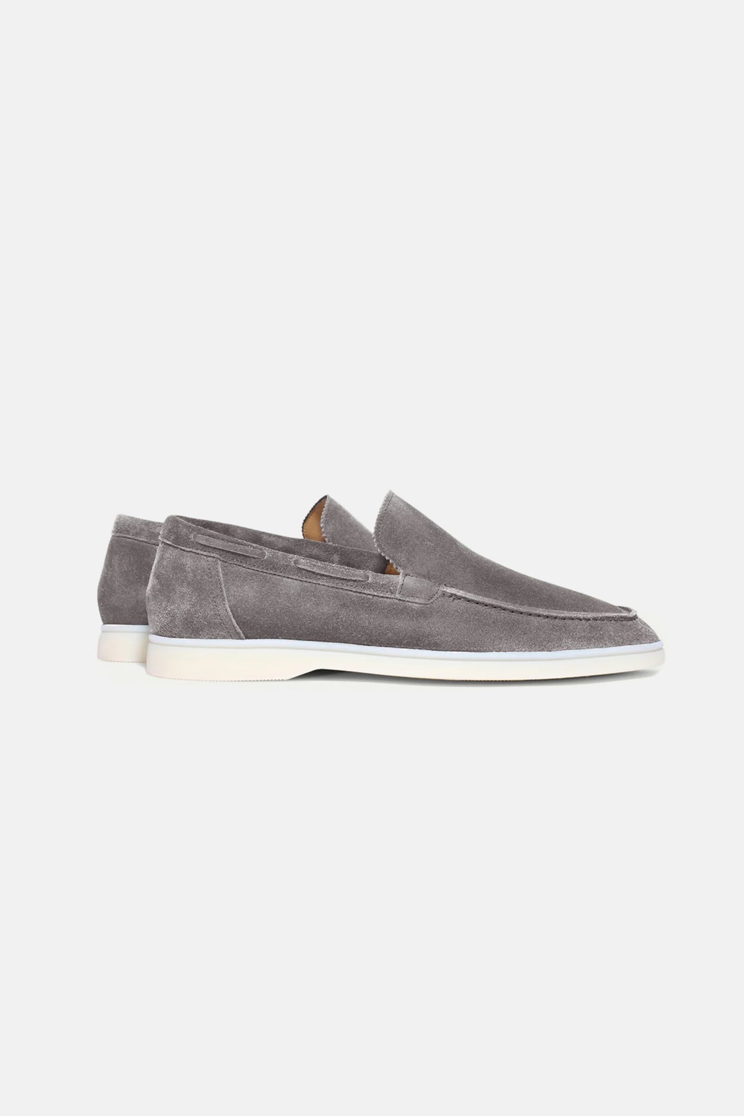 Low suede loafers grey