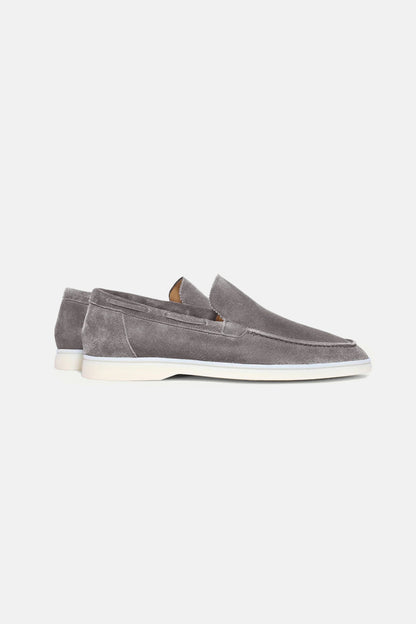 Low suede loafers grey