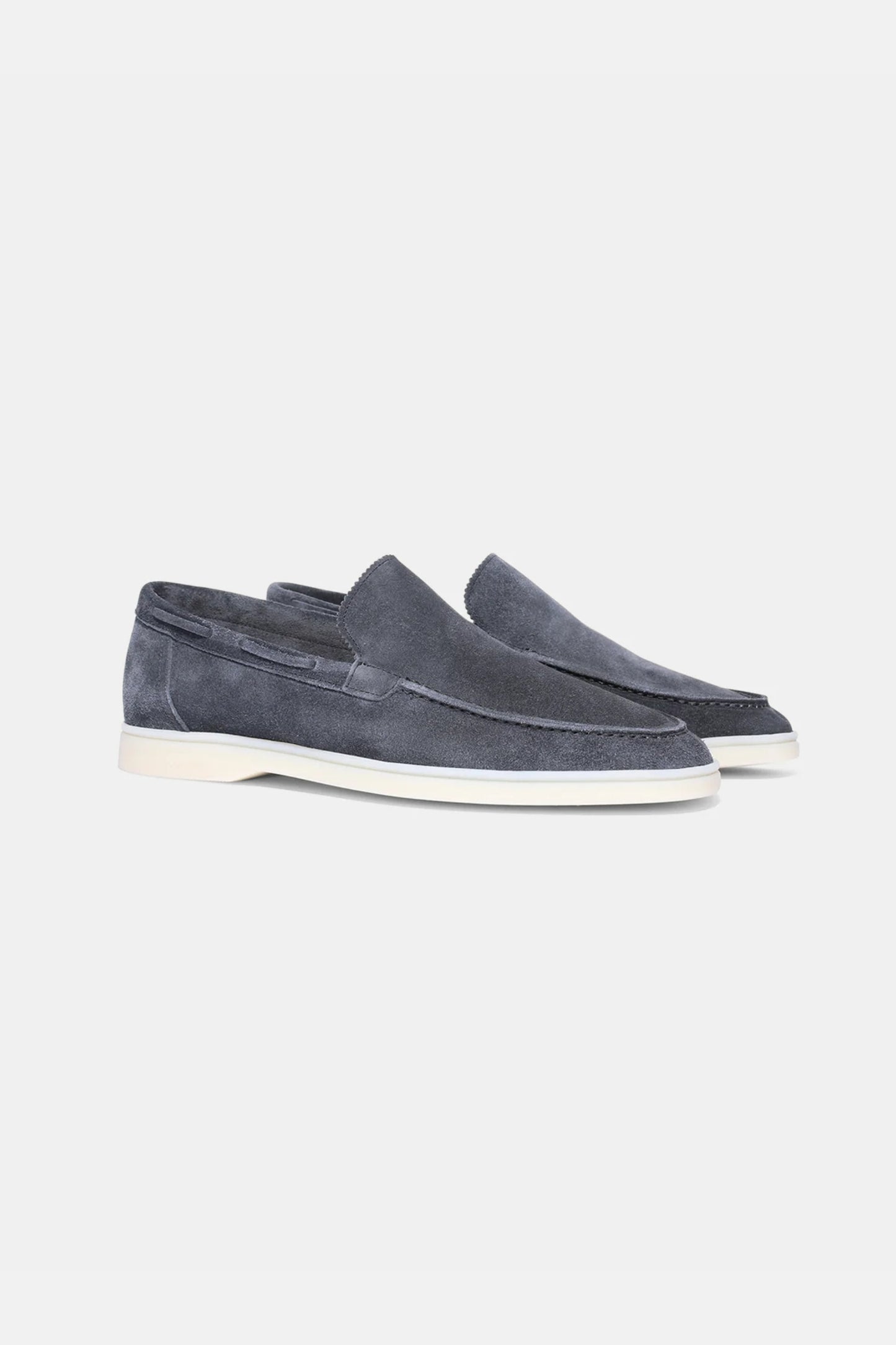 Low suede loafers dark blue