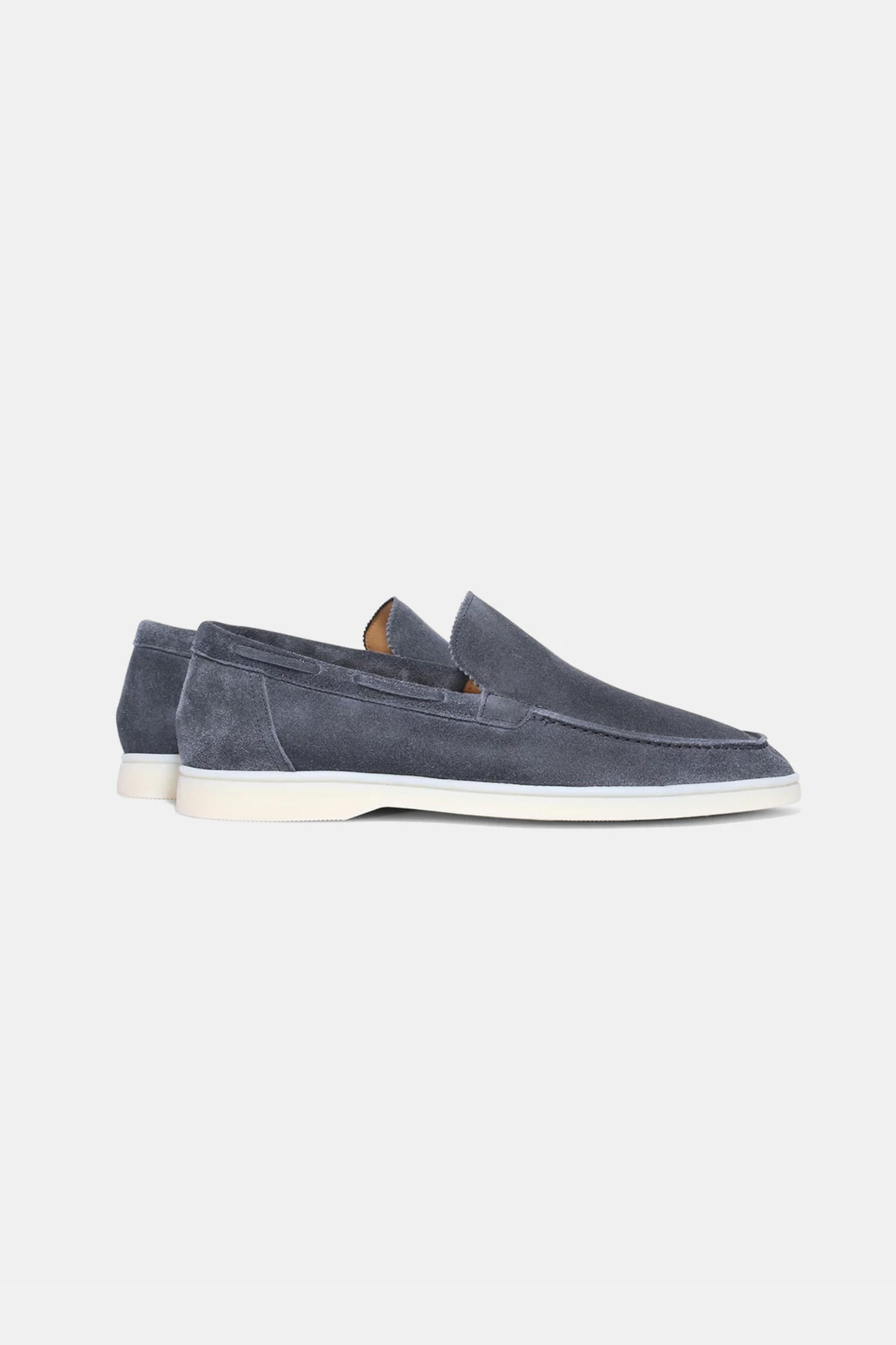 Low suede loafers dark blue