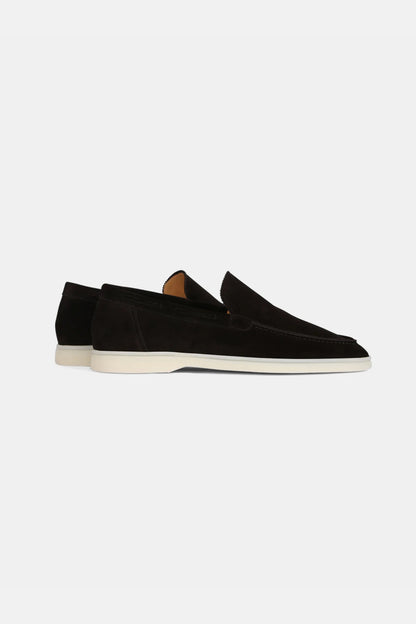 Low suede loafers black