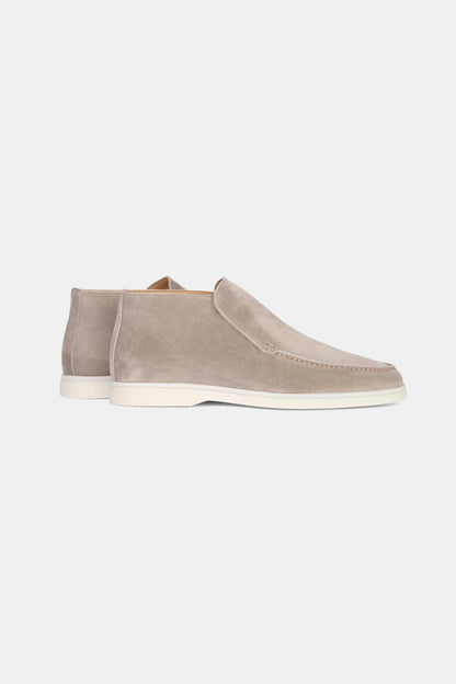 High suede loafers light beige