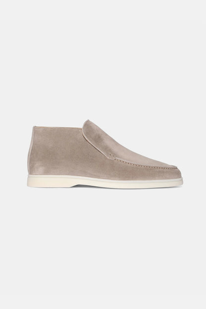 High suede loafers light beige