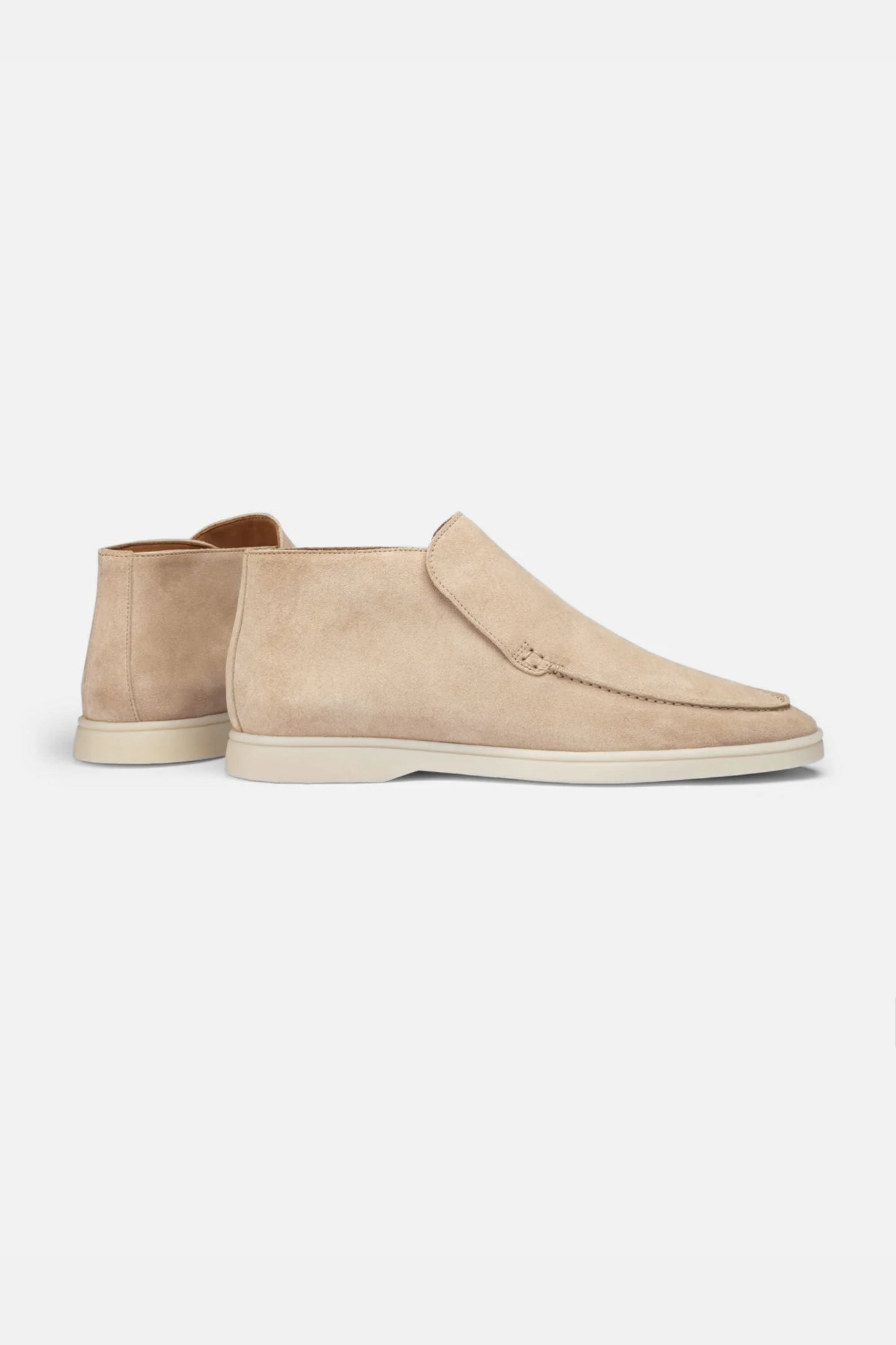 High suede loafers sand