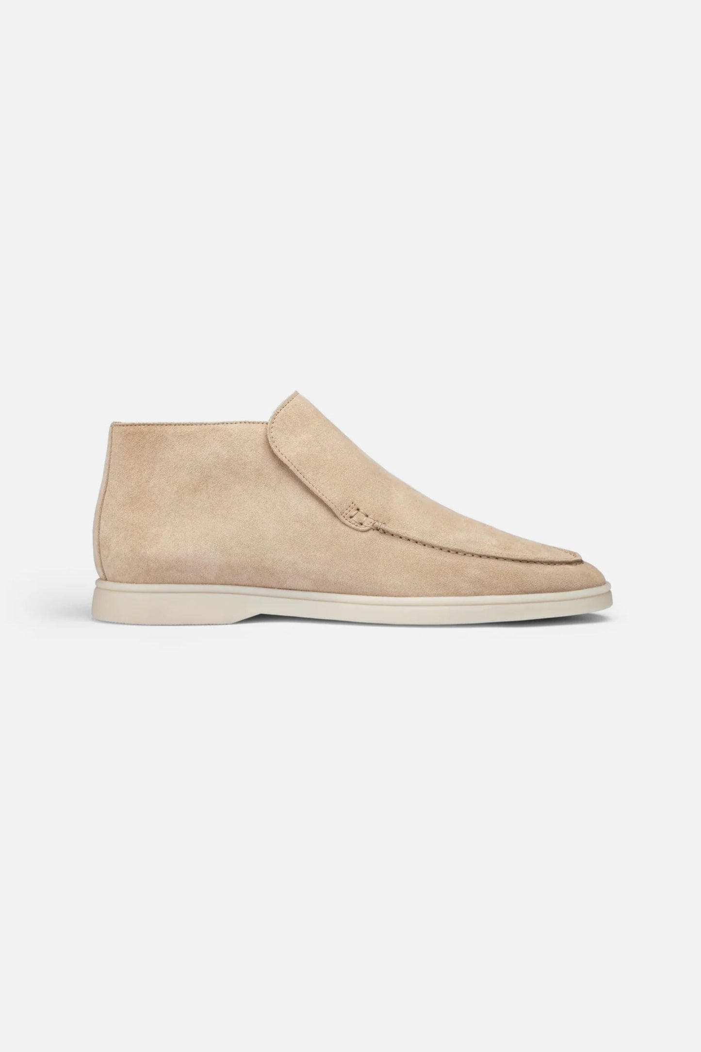 High suede loafers sand