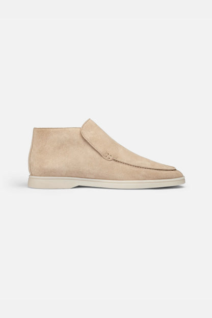 High suede loafers sand