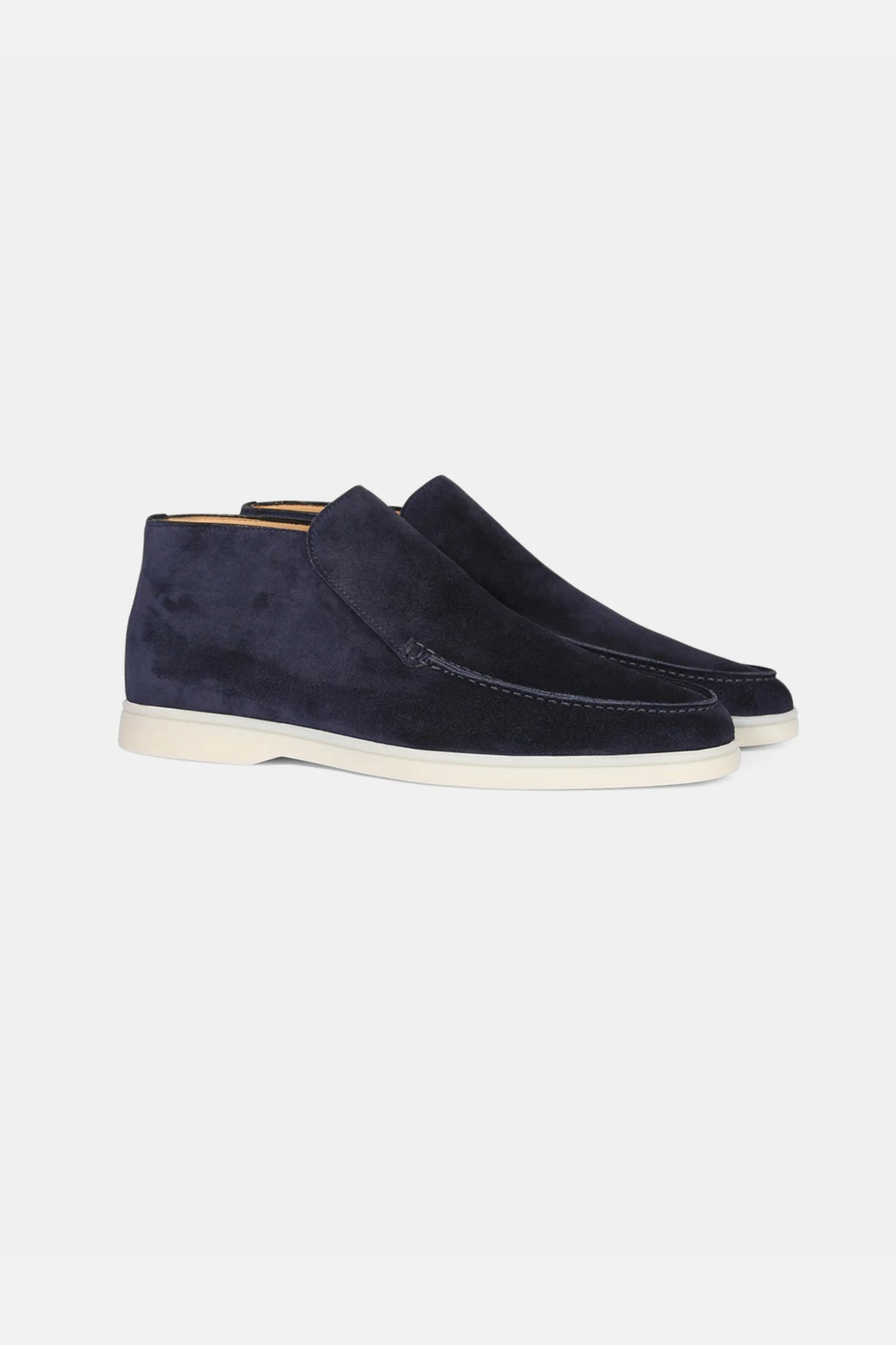 High suede loafers dark blue