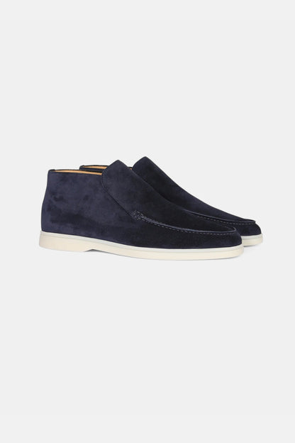 High suede loafers dark blue