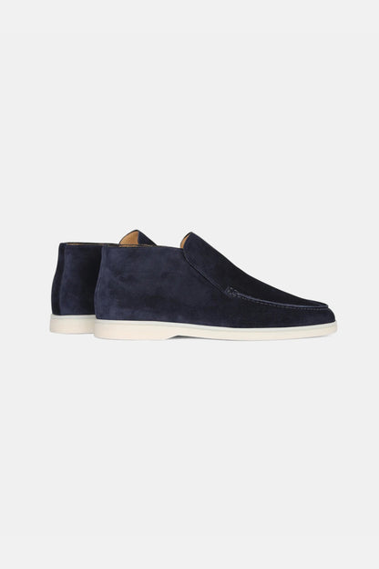 High suede loafers dark blue
