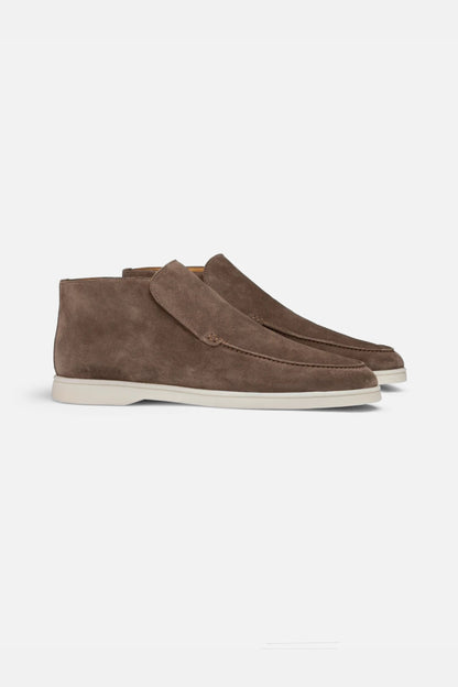 High suede loafers brown