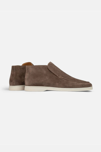 High suede loafers brown