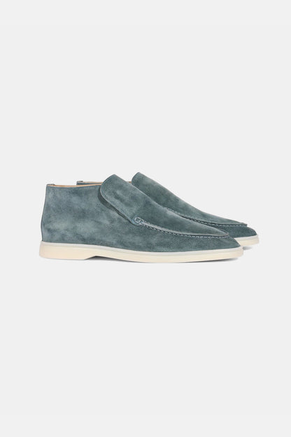 High suede loafers sea blue
