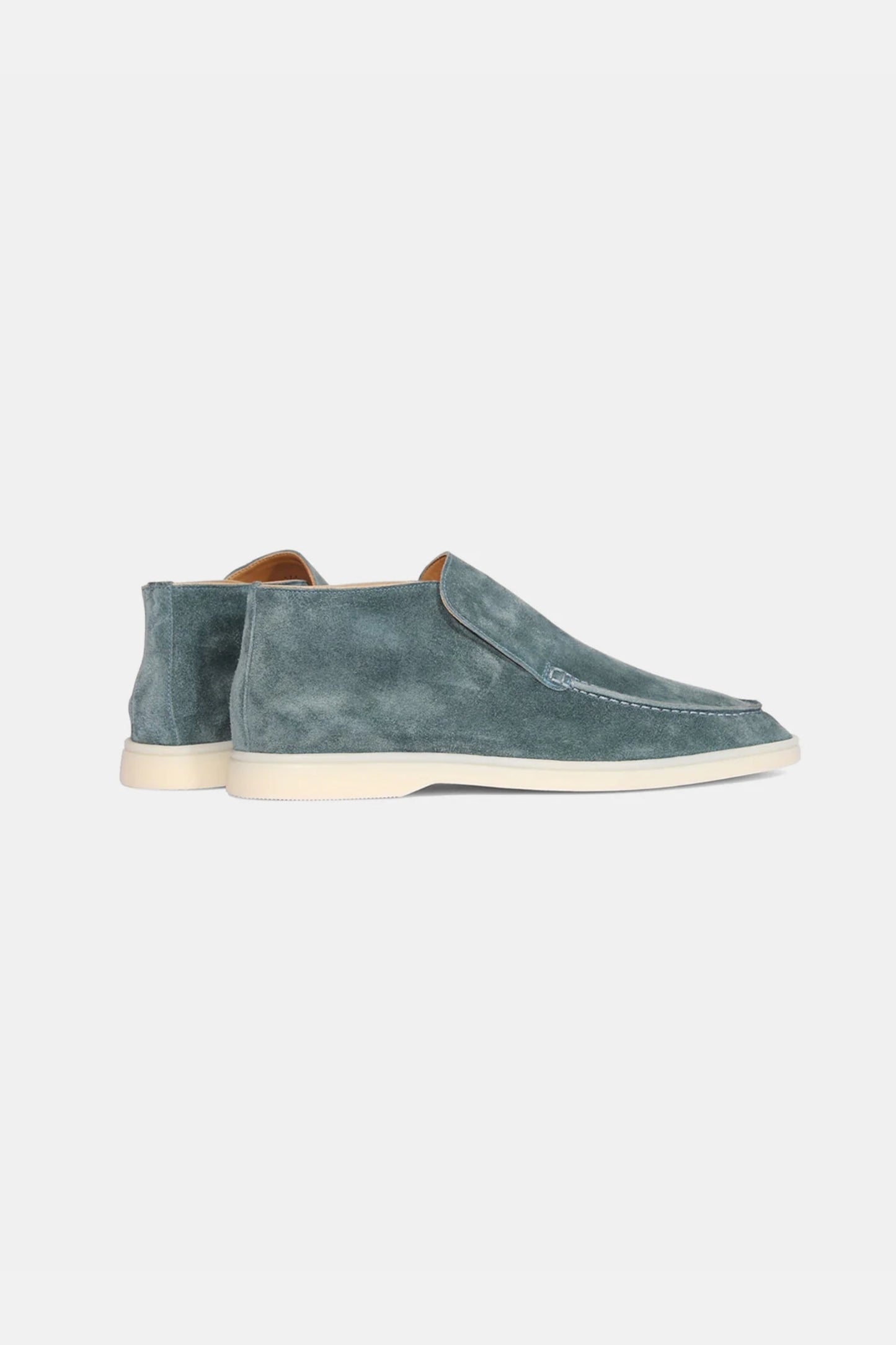 High suede loafers sea blue