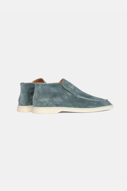 High suede loafers sea blue