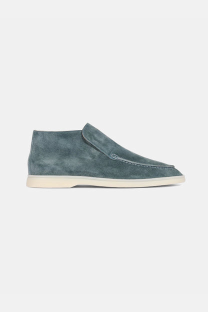 High suede loafers sea blue