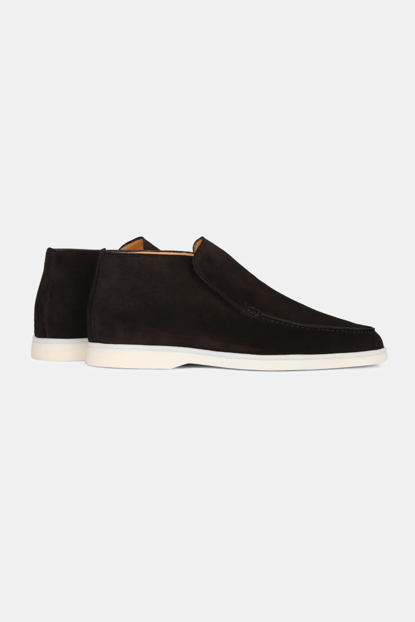 High suede loafers black