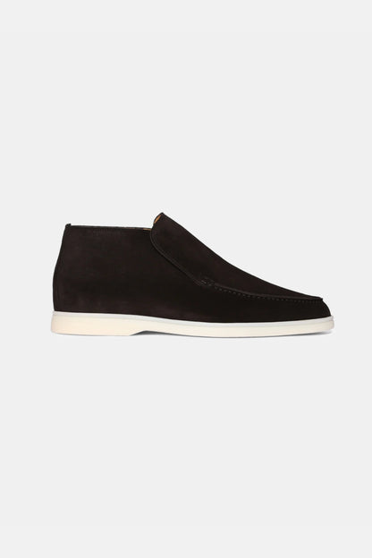 High suede loafers black