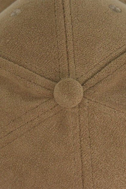 Suede baseball cap khaki beige or something