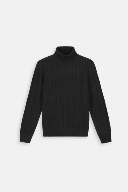 Saint-Malo Fisherman Turtleneck - Black