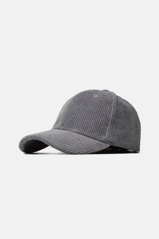 Suede ribbed baseball cap grey