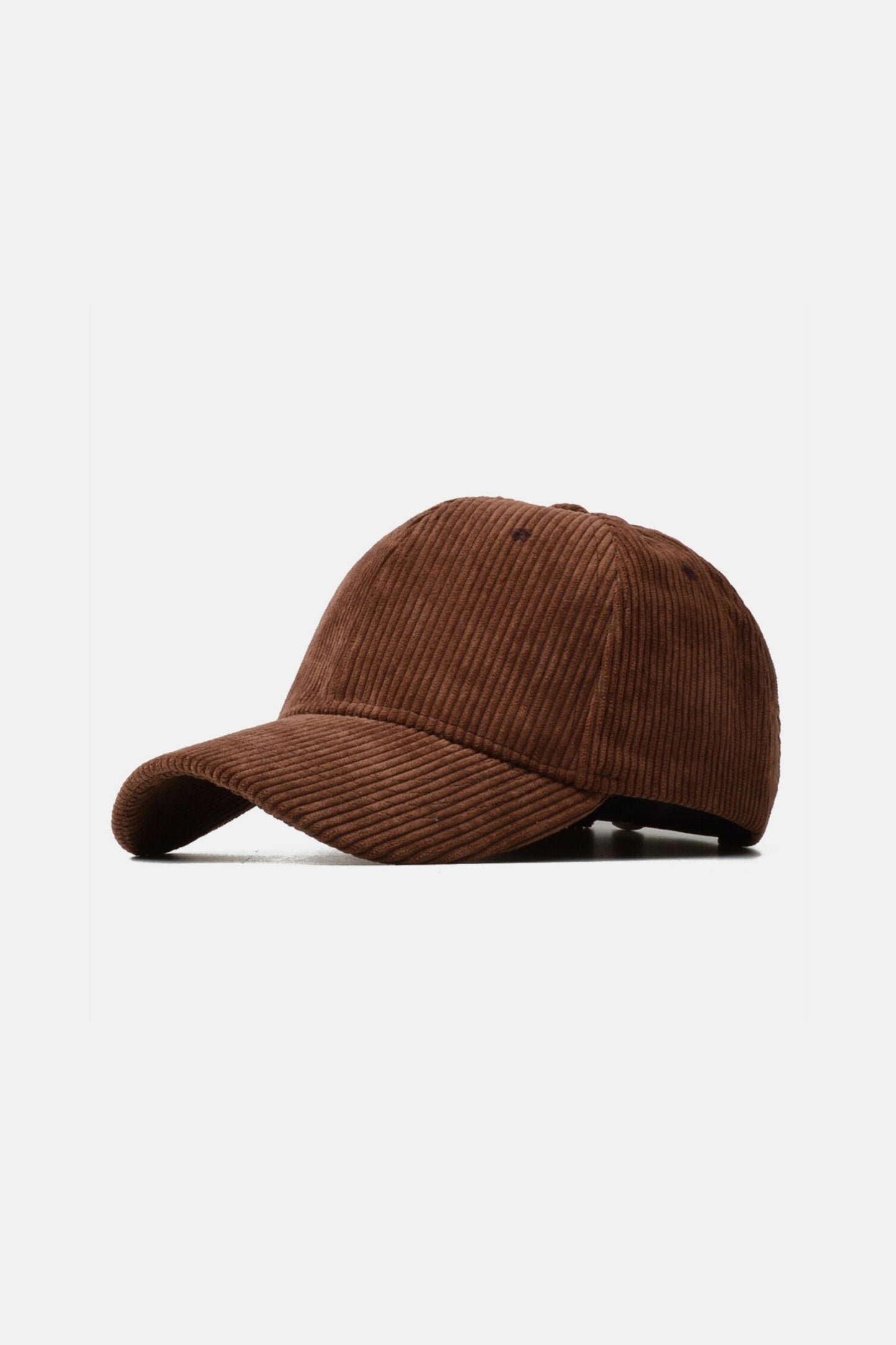 Suede ribbed baseball cap dark brown