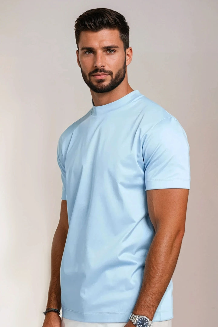 Premium Shiny T-Shirt Blue