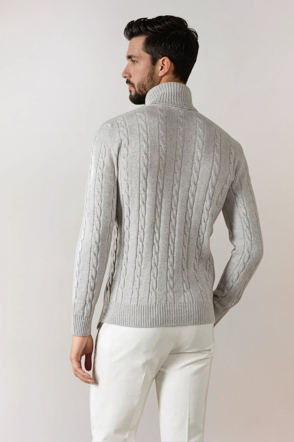 Saint-Malo Fisherman Turtleneck - Grey